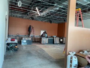 bringing in the counters and tables