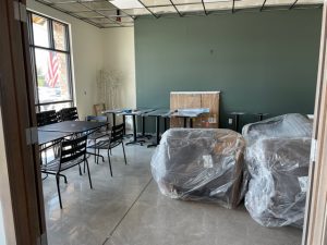 setting up the conference room