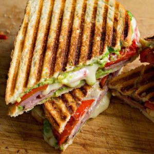 grilled lunch sandwich, local coffee shop