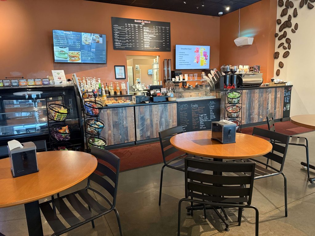 tables by the front counter